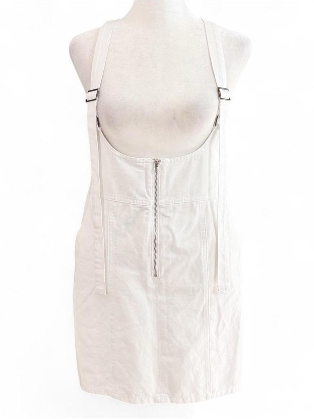 NWT Honey Belle White Cotton Jumper Dress Size Small Overall Mini Dress